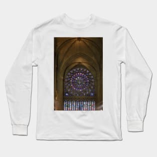 Notre Dame On The Inside - 5 - North Rose Window © Long Sleeve T-Shirt